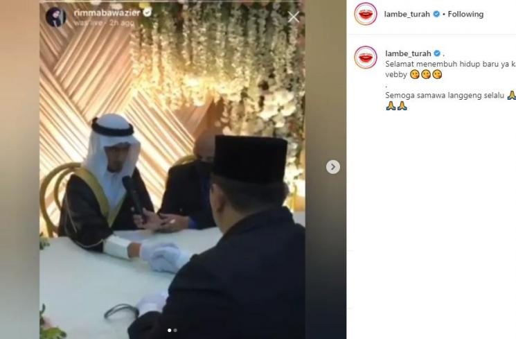 Momen ijab kabul Vebby Palwinta dan Razi Bawazier (Instagram/@lambe_turah)