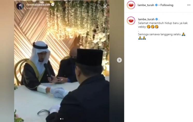 Momen ijab kabul Vebby Palwinta dan Razi Bawazier (Instagram/@lambe_turah)