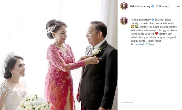 Ayah Kezia Karamoy meninggal dunia (Instagram/@itskeziakaramoy)