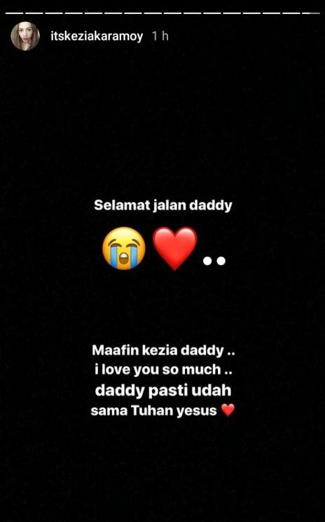 Ayah Kezia Karamoy meninggal dunia (Instagram/@itskeziakaramoy)