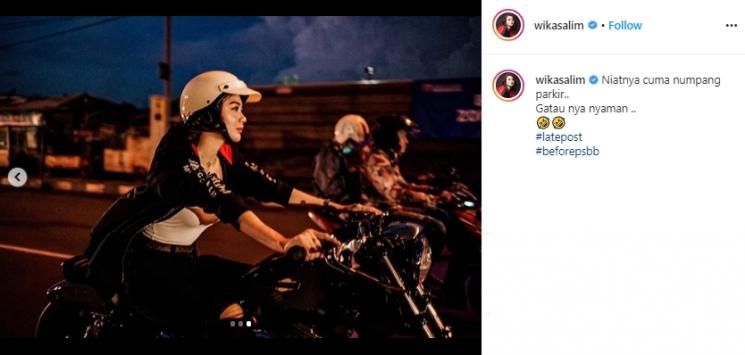 Wika Salim naik moge. (Instagram/@wikasalim)