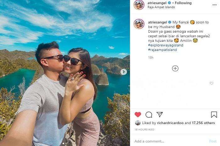 Atries Angel geram calon suaminya dibandingkan dengan Chef Juna (Instagram @atriesangel)