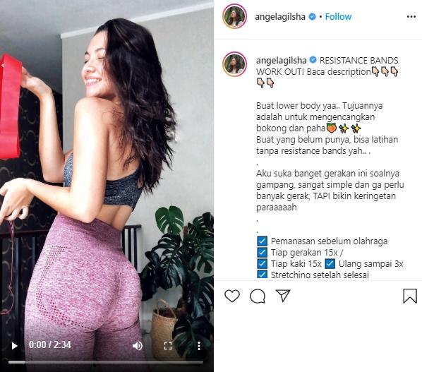 Angela Gilsha bagi tips kencangkan bokong dan paha. (Instagram/@angelagilsha)