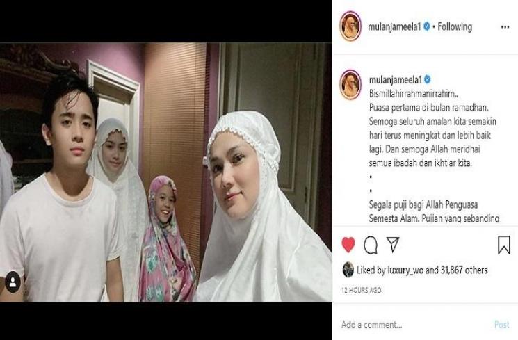 Mulan Jameela bersama anak-anaknya (Instagram @mulanjameela1)