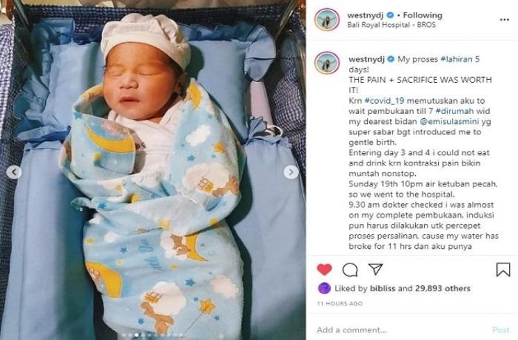 Potret perjuangan Westny Dj lahirkan anak pertama (Instagram @westnydj)