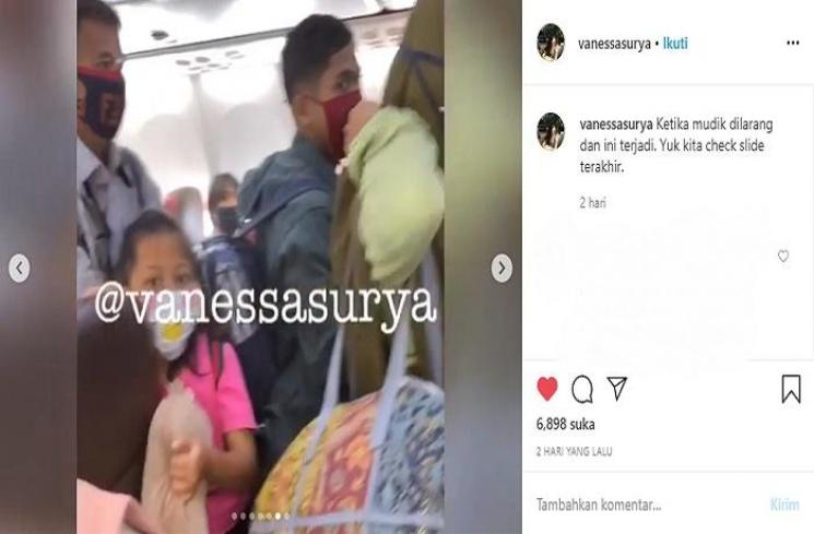 Vanessa Surya kesal dengan kepadatan maskapai saat pandemi (Instagram @vanessasurya)