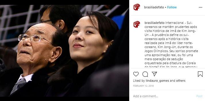 Adik perempuan pemimpin Korea Utara Kim Jong Un, Kim Yo Jong. (Instagram/@brasiliadefato)