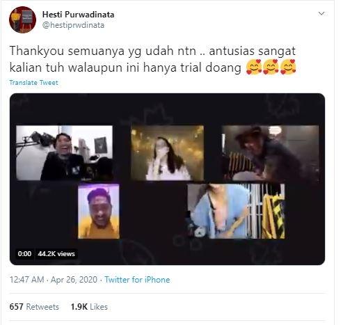 Onadio Leonardo gaptek video call. (Twitter/@hestiprwadinata)