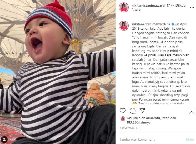 Nikita Mirzani ucap ultah ke Arkana Mawardi (Instagram/@nikitamirzanimawardi_17)