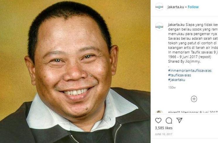 Taufik Savalas. (Instagram/@jakarta.ku)