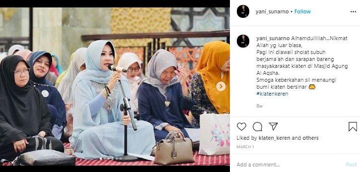 Potret Sri Mulyani, bupati Klaten. (Instagram/@yani_sunarno)