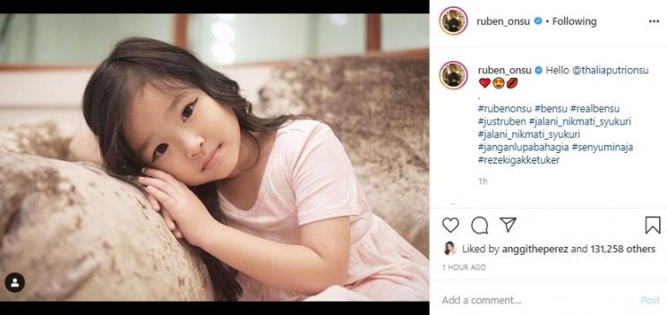 Thalia Putri Onsu. (Instagram/@ruben_onsu)