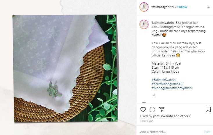 Artis cantik jualan hijab, Syahrini. (Instagram/@fatimahsyahrini)