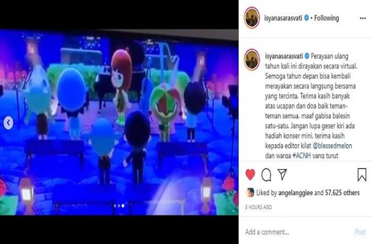 Animasi Perayaan ulang tahun Isyana Sarasvati (Instagram @isyanasarasvati)