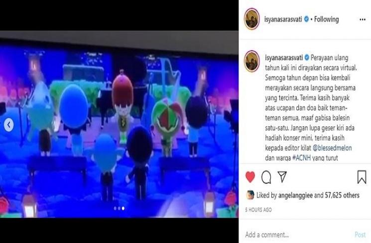 Animasi Perayaan ulang tahun Isyana Sarasvati (Instagram @isyanasarasvati)