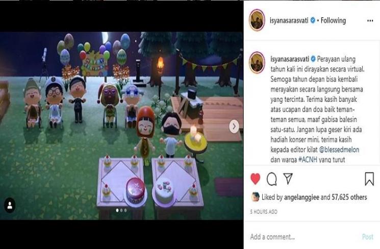 Animasi Perayaan ulang tahun Isyana Sarasvati (Instagram @isyanasarasvati)