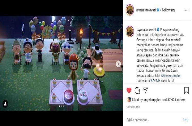 Animasi Perayaan ulang tahun Isyana Sarasvati (Instagram @isyanasarasvati)
