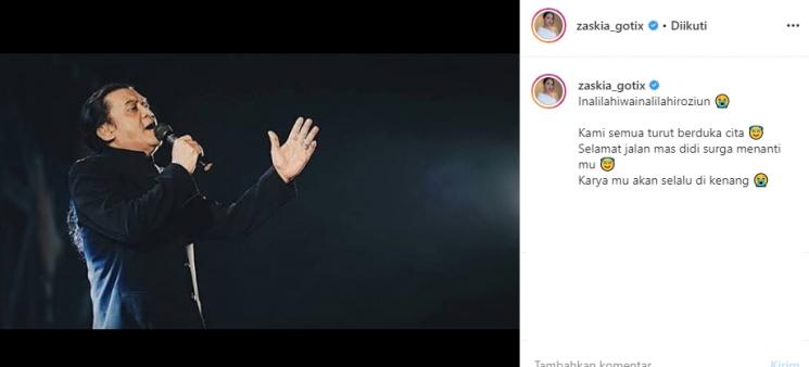Zaskia Gotik turut berduka atas meninggalnya Didi Kempot (Instagram/@zaskia_gotix)
