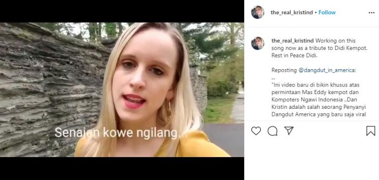 Kristin fans Didi Kempot. (Instagram/@the_real_kristind)