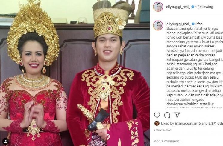 Elly Sugigi dan Irfan Sbaztian. (Instagram/@ellysugigi_real_)