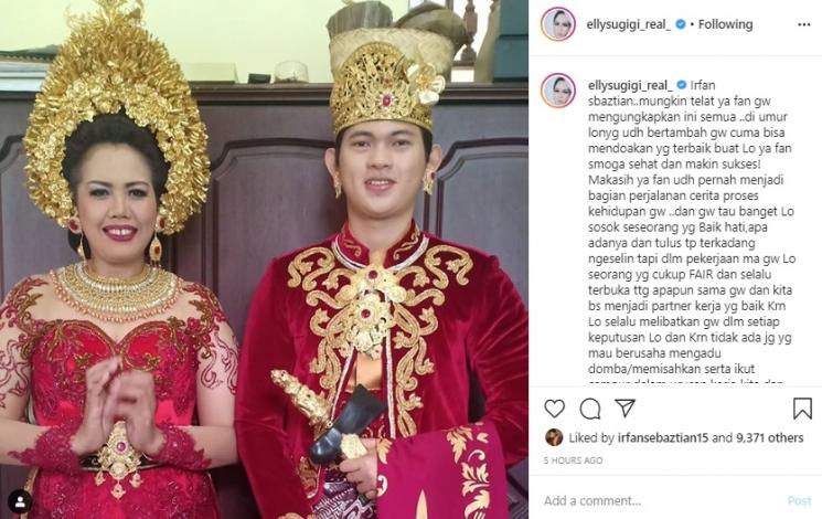 Elly Sugigi dan Irfan Sbaztian. (Instagram/@ellysugigi_real_)