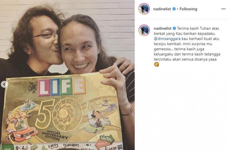 Nadine Chandrawinata dan Dimas Anggara (Instagram/@nadinelist)