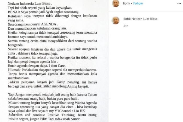 Ayah Angkat Syahrini. (Instagram/@liohk)