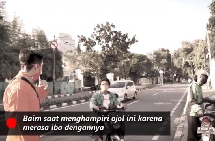 Baim Wong kena tipu ojol pura-pura mogok. (Youtube/BaimPaula)