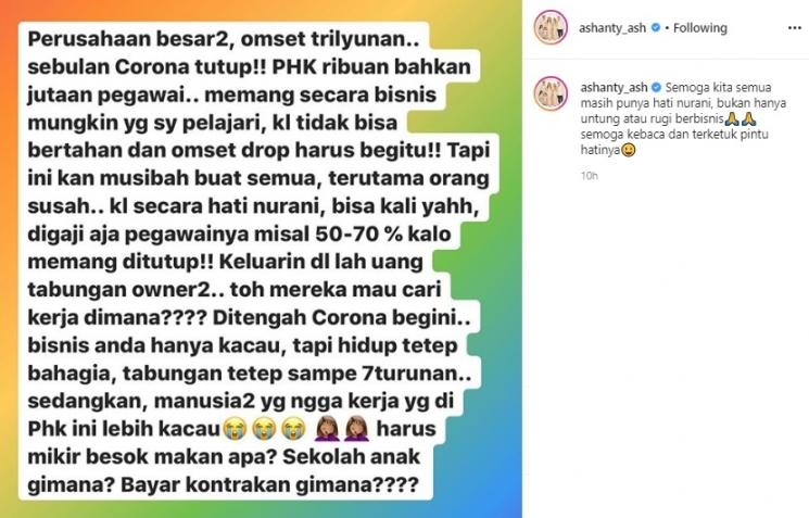 Postingan Ashanty. (Instagram/@ashanty_ash)