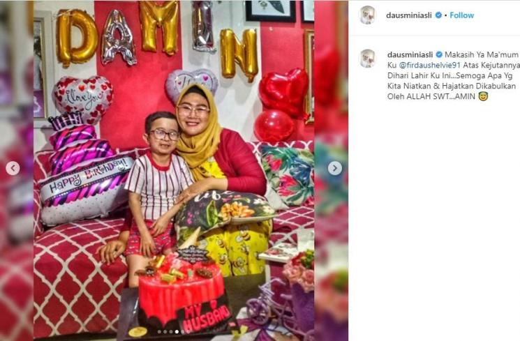 Daus Mini dan Shelvie Hana. (Instagram/@dausminiasli)