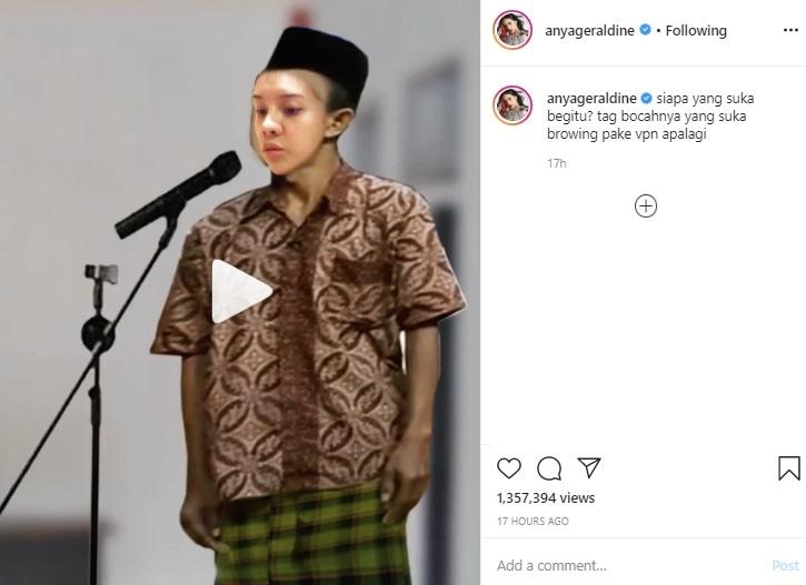 Video kocak Anya Geraldine. (Instagram/@anyageraldine)