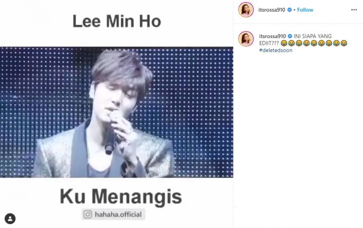 Lagu Rossa Dinyanyikan Lee Min Ho. (Instagram/@itsrossa910)
