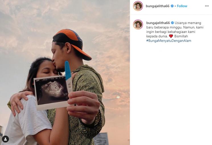 Bunga Jelitha umumkan kehamilan. (Instagram/@bungajelitha66)