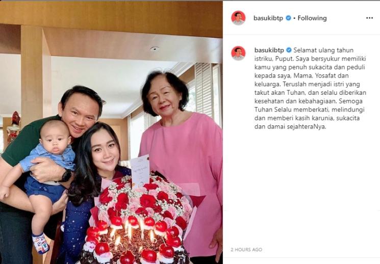 Istri Ahok, Puput Nastiti Devi ulang tahun (Instagram/@basukibtp)