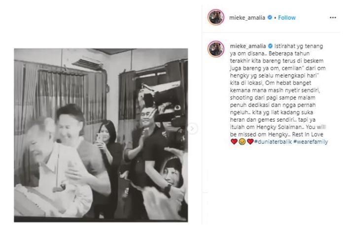 Ucapan duka dari rekan artis.(Instagram@miekeamalia)