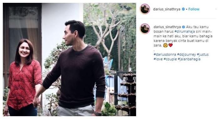 Darius Sinathrya romantis abis ke istri. (Instagram/@darius_sinathrya)