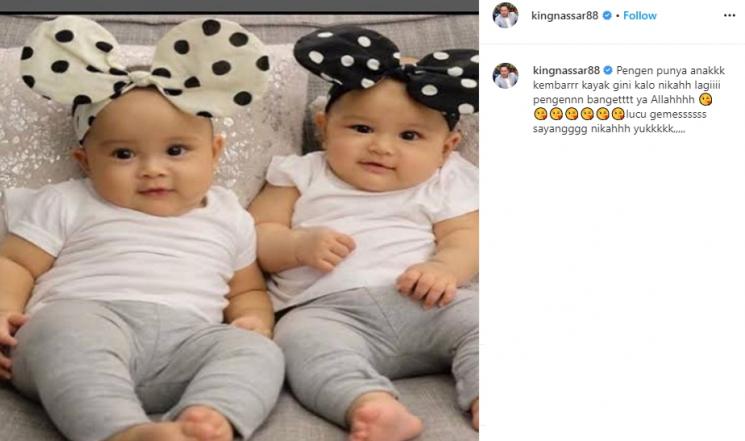 Nassar KDI pengen punya anak kembar. (Instagram/@kingnassar88)