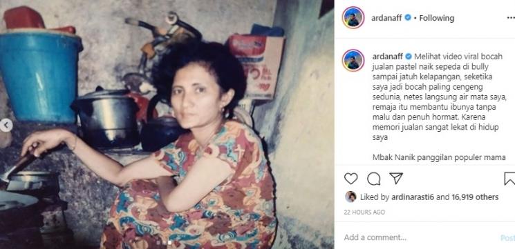 Foto jadul ibu Arda Naff. (Instagram/@ardanaff)