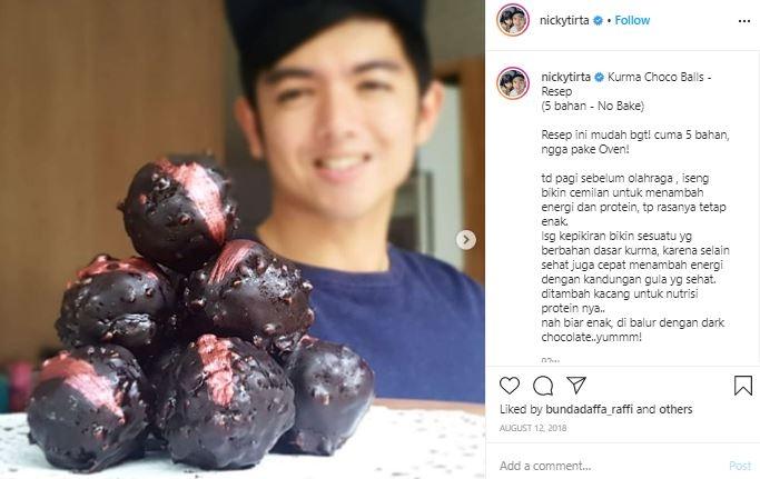 Resep artis Kurma Choco Balls. (Instagram/@nickytirta)