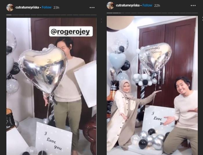 Momen ultah Roger Danuarta. (Instagram/@cutratumeyriska)