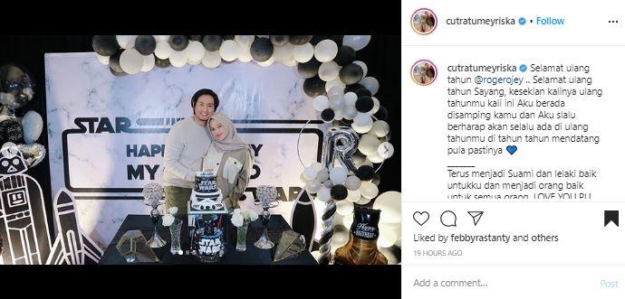 Momen ultah Roger Danuarta. (Instagram/@cutratumeyriska)