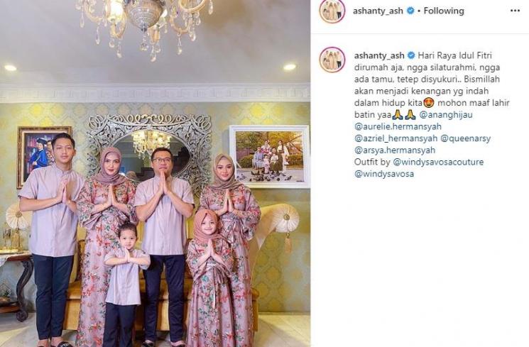 Perayaan seleb Lebaran 2020. (Instagram/@ashanty_ash)