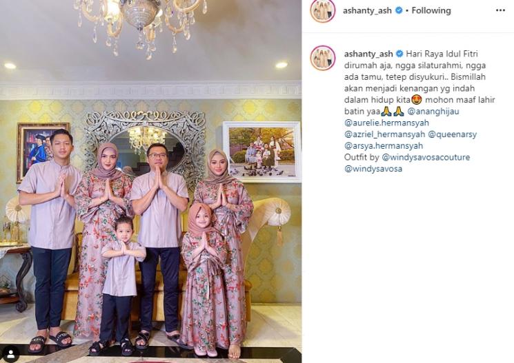 Perayaan seleb Lebaran 2020. (Instagram/@ashanty_ash)