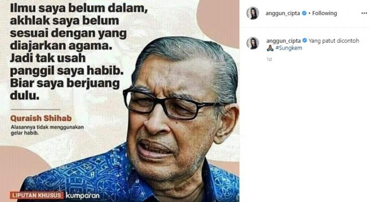 Postingan Anggun C Sasmi. (Instagram/@anggun_cipta)