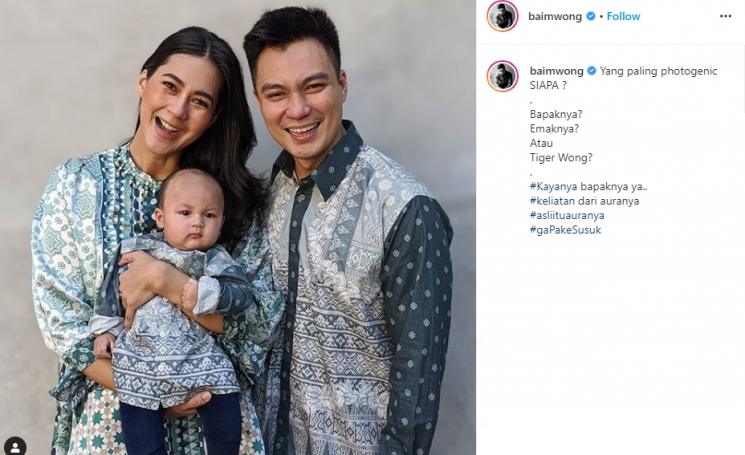 Perayaan seleb Lebaran 2020. (Instagram/@baimwong)