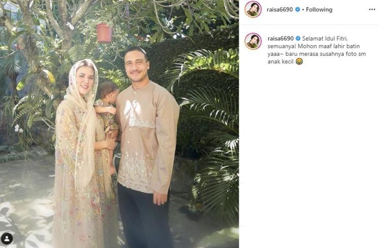 Perayaan seleb Lebaran 2020. (Instagram/@raisa690)