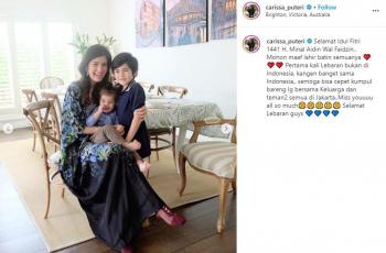 Perayaan lebaran seleb di luar negeri. (Instagram/@carissa_puteri)
