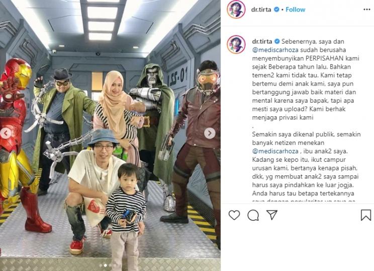 Dokter Tirta curhat masalah rumah tangganya. (Instagram/@dr.tirta)