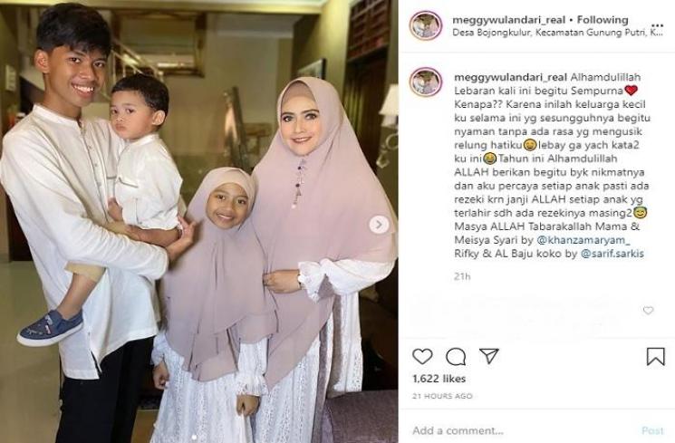 Meggy Wulandari rayakan lebaran tanpa Kiwil (Instagram @meggywulandari_real)