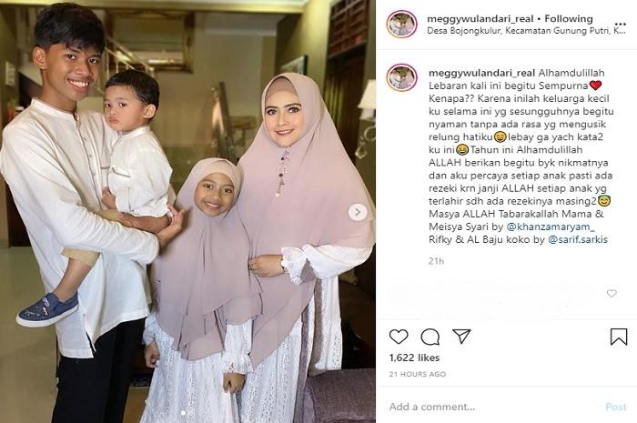 Meggy Wulandari rayakan lebaran tanpa Kiwil (Instagram @meggywulandari_real)